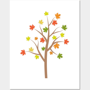 Colorful autumn leaves on a tree - maple Posters and Art